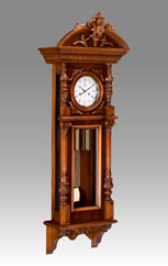 Regulator Clock-Vienna Clock 420_1 walnut, Bam Mechanism on coil gong